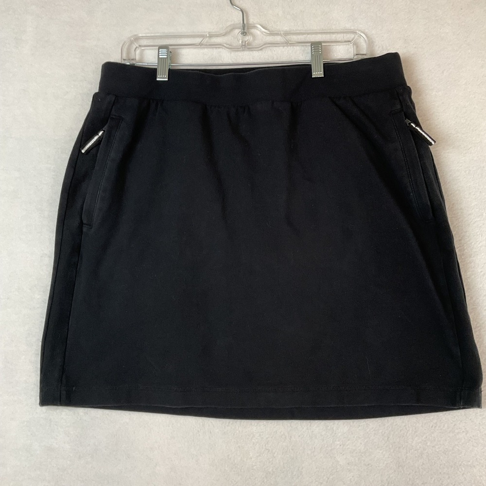 T by Talbots Black Cotton Spandex Zipper Pocket Active Skort Size X